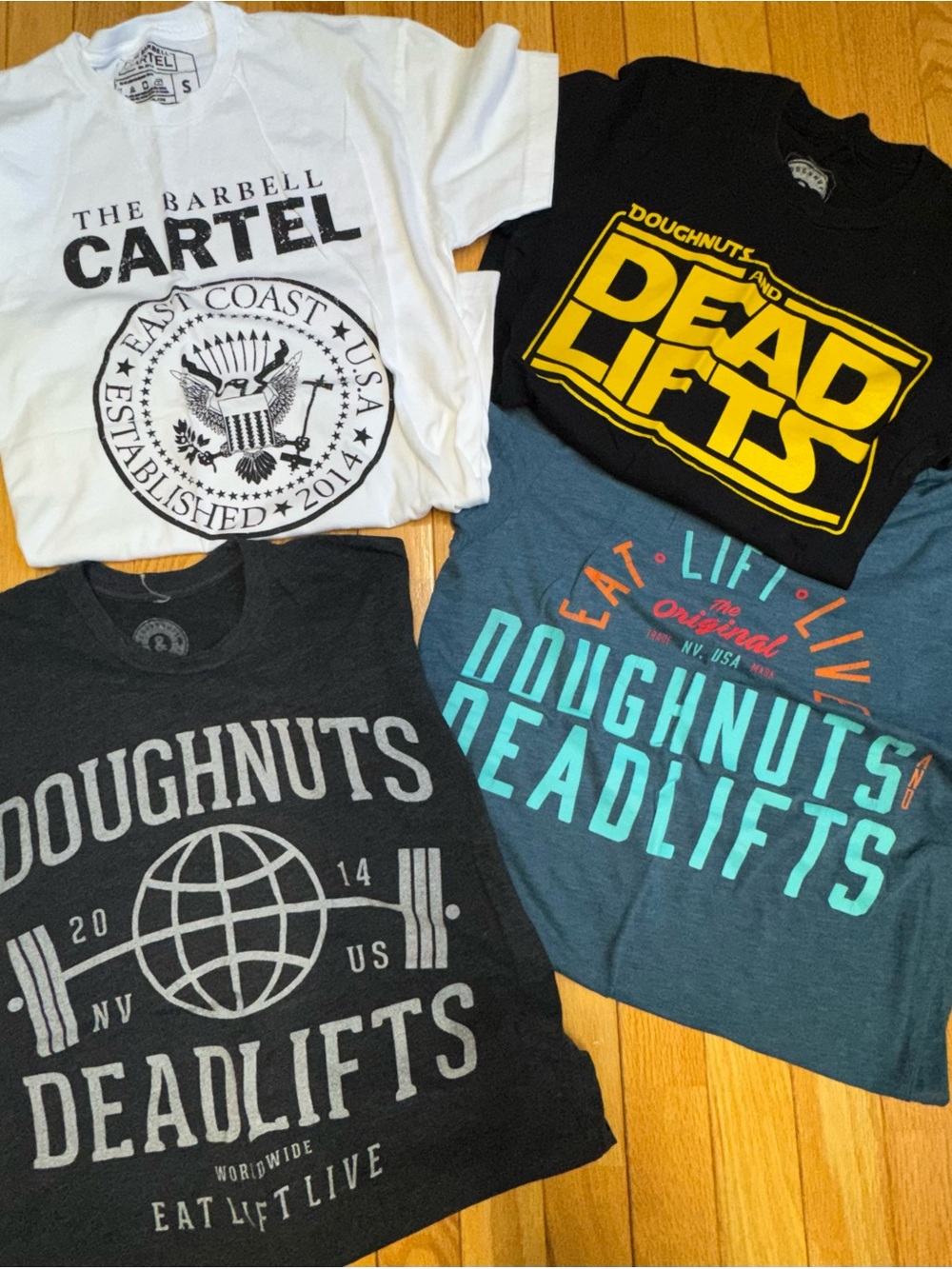 RARE 27 Lifting shirts Barbell Brigade MFLH Doughnuts Deadlifts Barbell Cartel - Picture 7 of 9